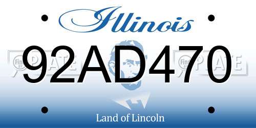 92AD470 Illinois License Plate