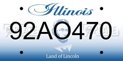 92AO470 Illinois License Plate
