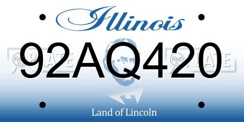 92AQ420 Illinois License Plate