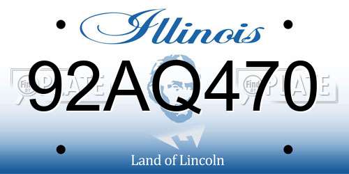 92AQ470 Illinois License Plate