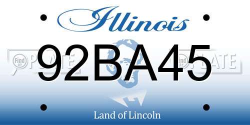 92BA45 Illinois License Plate