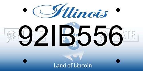 92IB556 Illinois License Plate