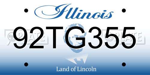 92TG355 Illinois License Plate