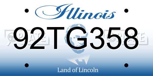 92TG358 Illinois License Plate