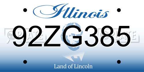 92ZG385 Illinois License Plate