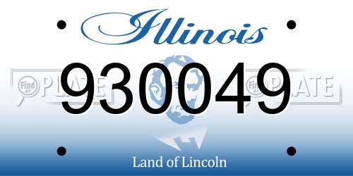 930049 Illinois License Plate
