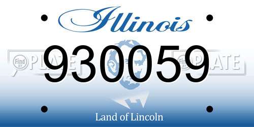 930059 Illinois License Plate