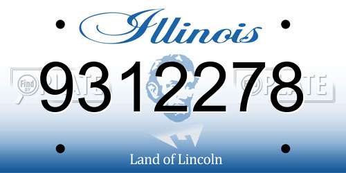 9312278 Illinois License Plate