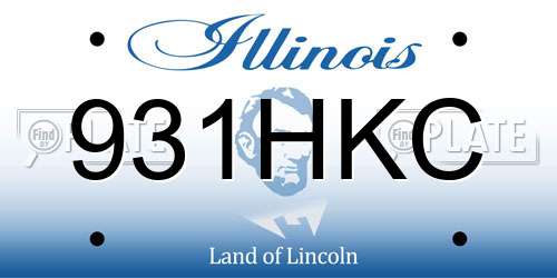931HKC Illinois License Plate