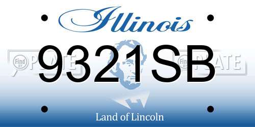 9321SB Illinois License Plate