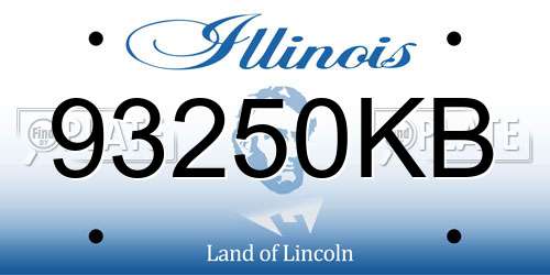 93250KB Illinois License Plate