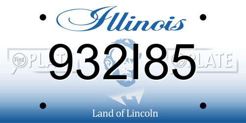932I85 Illinois License Plate