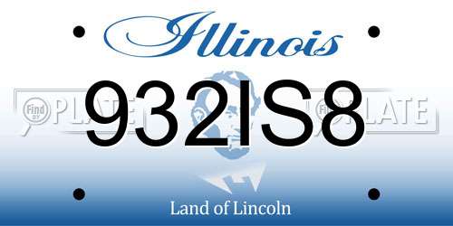 932IS8 Illinois License Plate