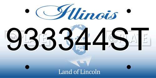 933344ST Illinois License Plate