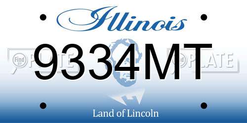 9334MT Illinois License Plate