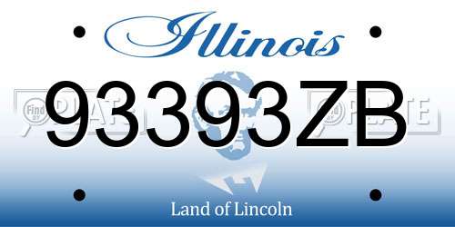 93393ZB Illinois License Plate