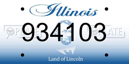934103 Illinois License Plate
