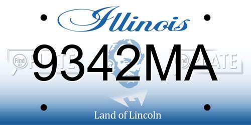 9342MA Illinois License Plate