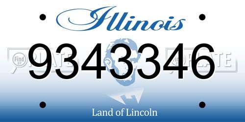 9343346 Illinois License Plate