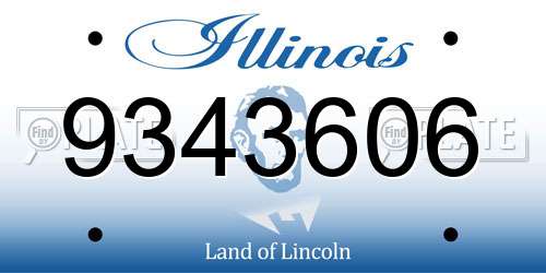 9343606 Illinois License Plate