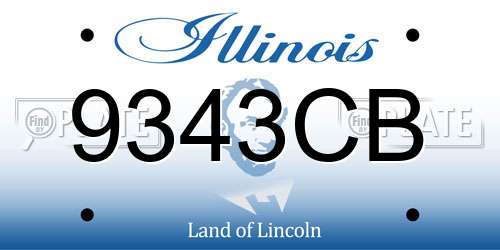 9343CB Illinois License Plate