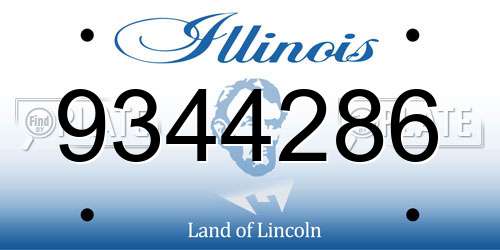 9344286 Illinois License Plate