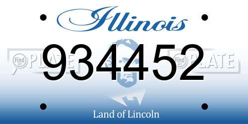 934452 Illinois License Plate