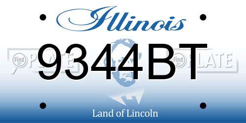 9344BT Illinois License Plate