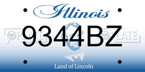 9344BZ Illinois License Plate