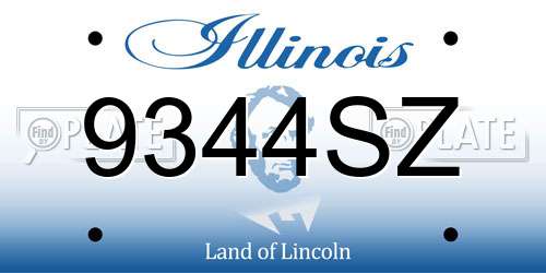 9344SZ Illinois License Plate