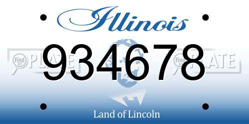 934678 Illinois License Plate