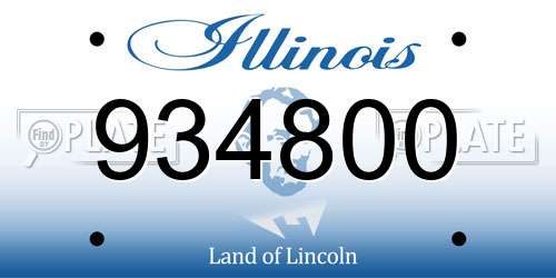 934800 Illinois License Plate
