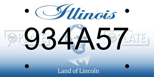 934A57 Illinois License Plate