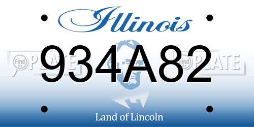 934A82 Illinois License Plate