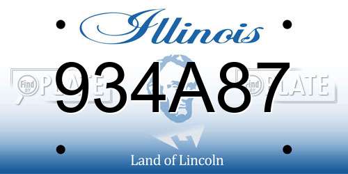 934A87 Illinois License Plate