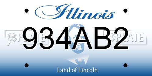 934AB2 Illinois License Plate