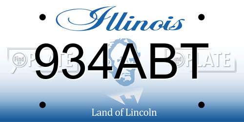 934ABT Illinois License Plate