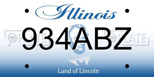 934ABZ Illinois License Plate