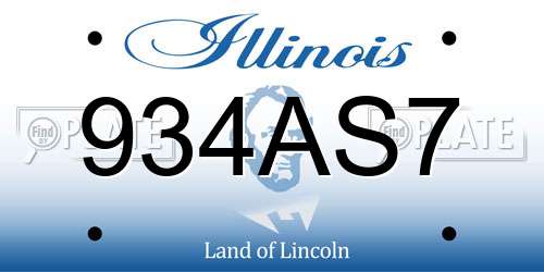 934AS7 Illinois License Plate