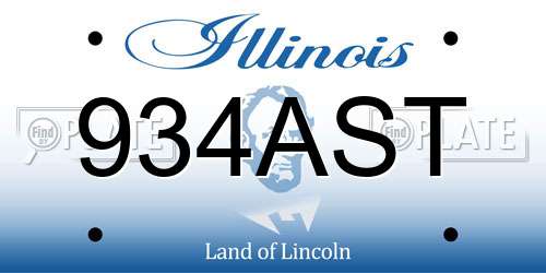 934AST Illinois License Plate
