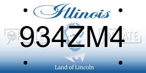 934ZM4 Illinois License Plate