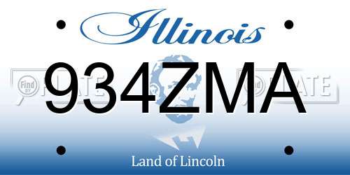 934ZMA Illinois License Plate