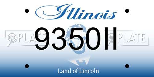 9350II Illinois License Plate