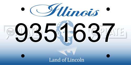 9351637 Illinois License Plate