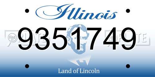 9351749 Illinois License Plate