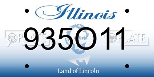 935O11 Illinois License Plate