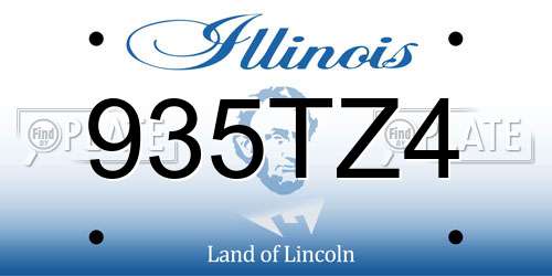 935TZ4 Illinois License Plate