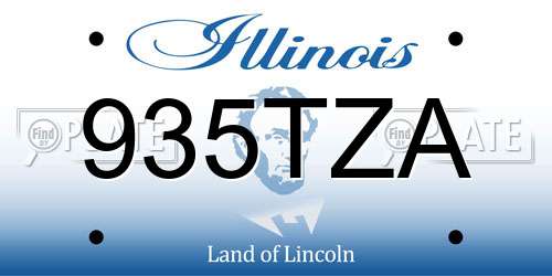935TZA Illinois License Plate