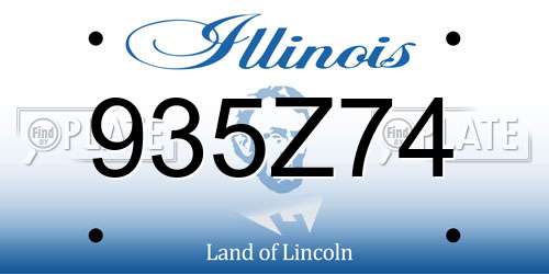 935Z74 Illinois License Plate