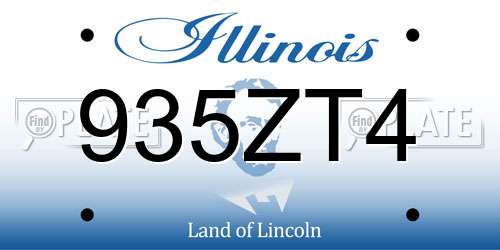935ZT4 Illinois License Plate